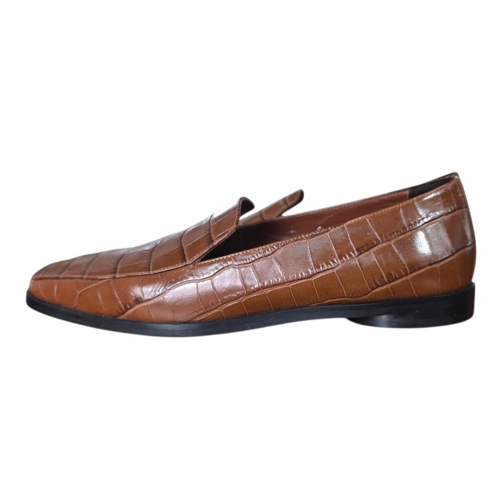 NWOB Everlane Crocodile Embossed Italian Leather Cushioned Heel Brown Loafer - Picture 4 of 6